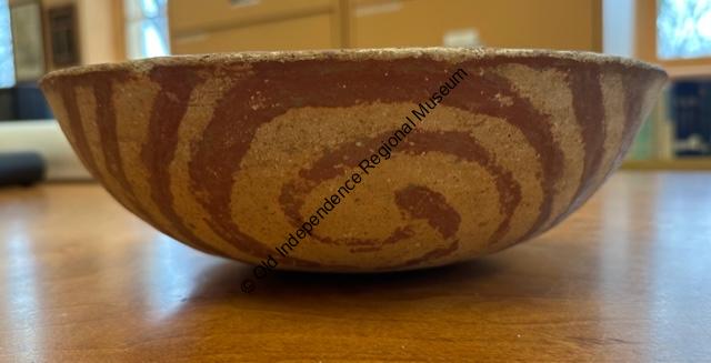 Large Decorative Bowl with Swirl Motif