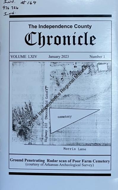 Independence County Chronicle with GPR article Poor Farm Cemetery